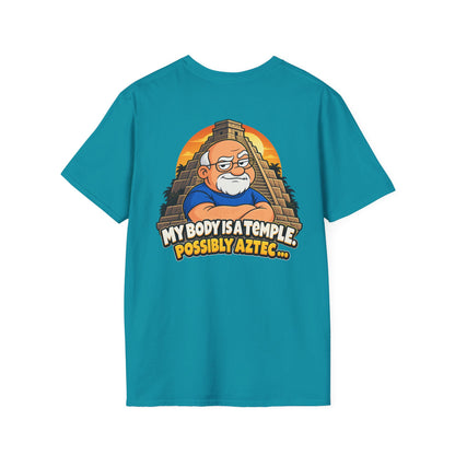 "MY BODY IS A TEMPLE. POSSIBLY AZTEC"