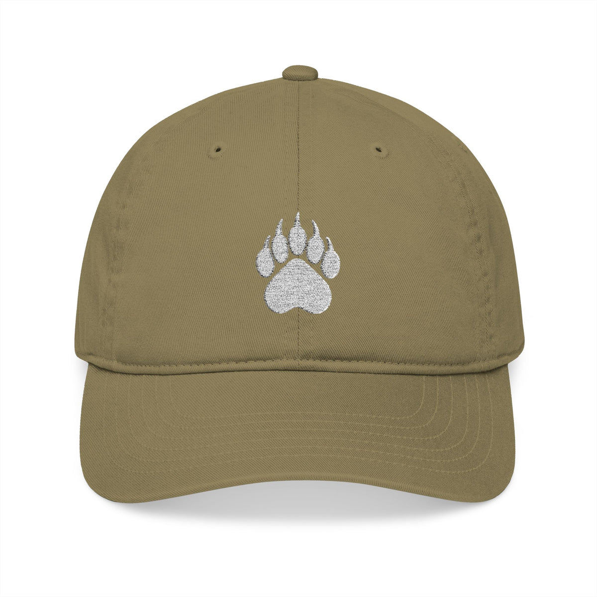Embroidered  Light Beige Paw Cap