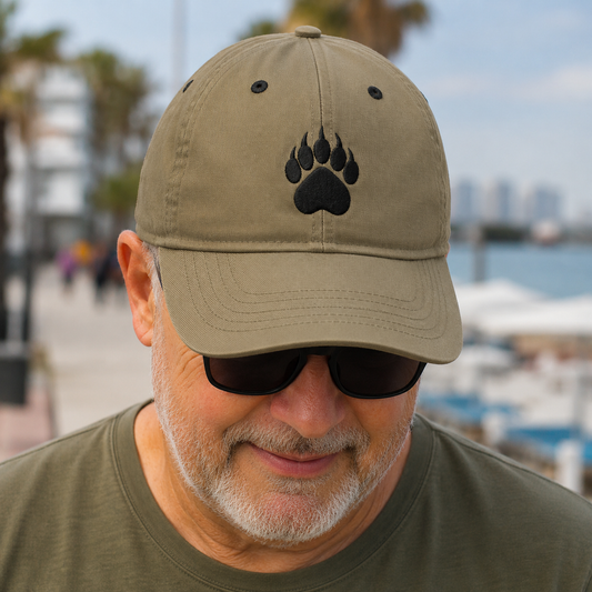 Embroidered  Black Paw  Cap
