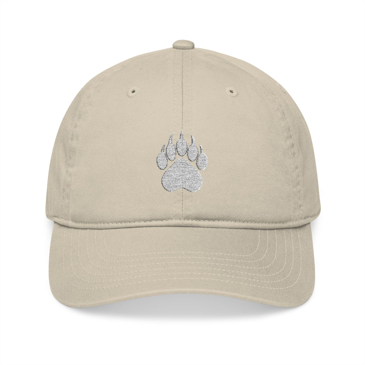 Embroidered  Light Beige Paw Cap