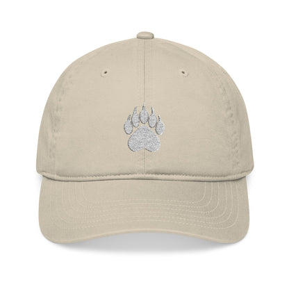 Embroidered  Light Beige Paw Cap