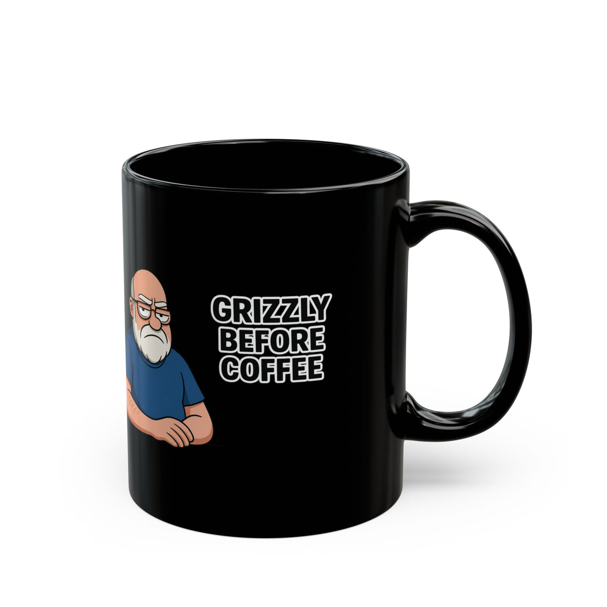 " Grizzly Before Coffee" Mug — Funny Grumpy Bear Dad Coffee Cup  0.33L (11oz )